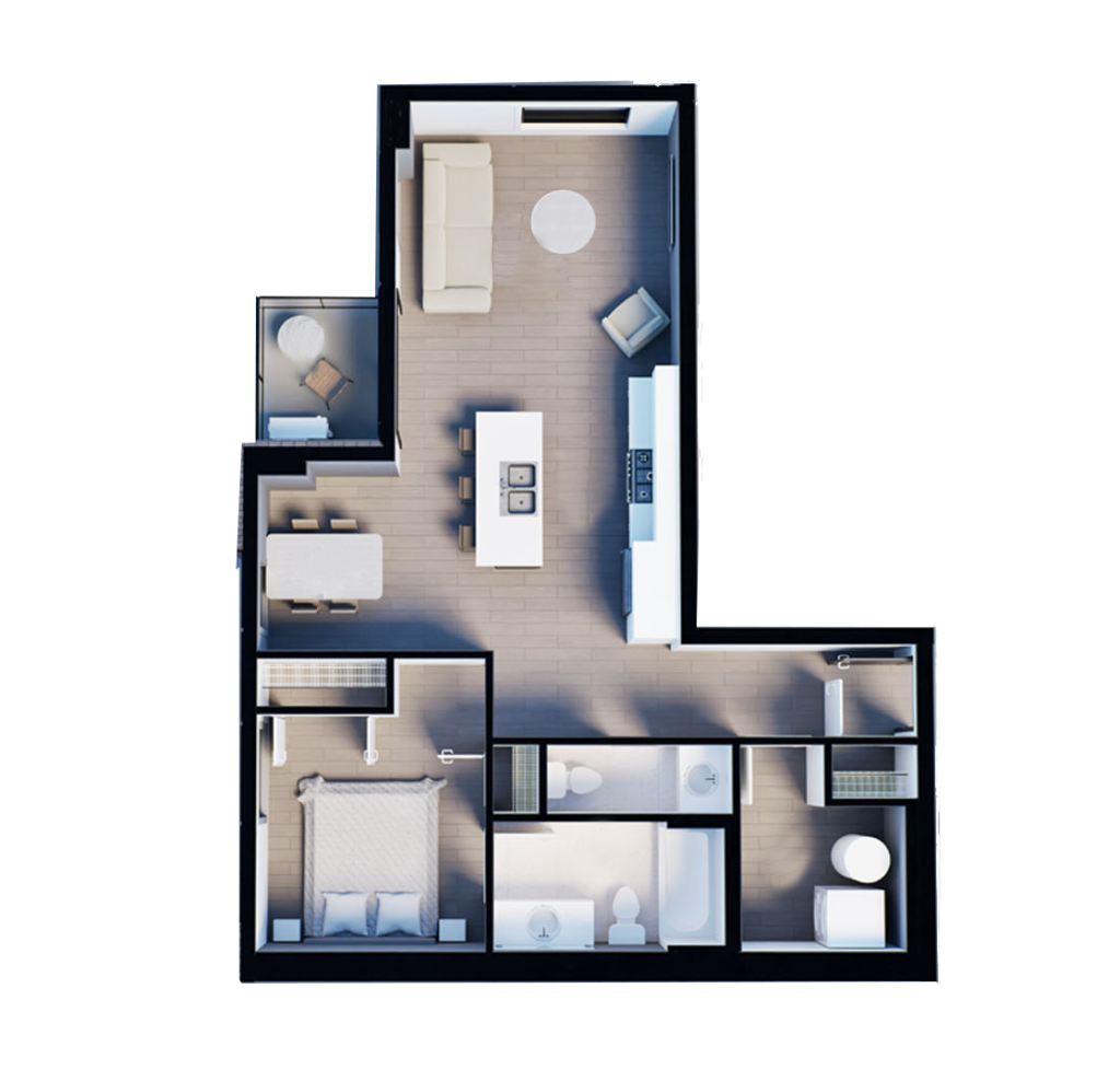 Apartment layout at 1333 Main street in Moncton