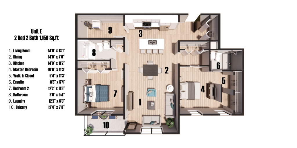 E Layout Quinn Court Apartment
