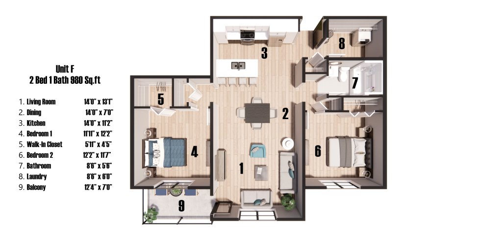 F Layout Quinn Court Apartment
