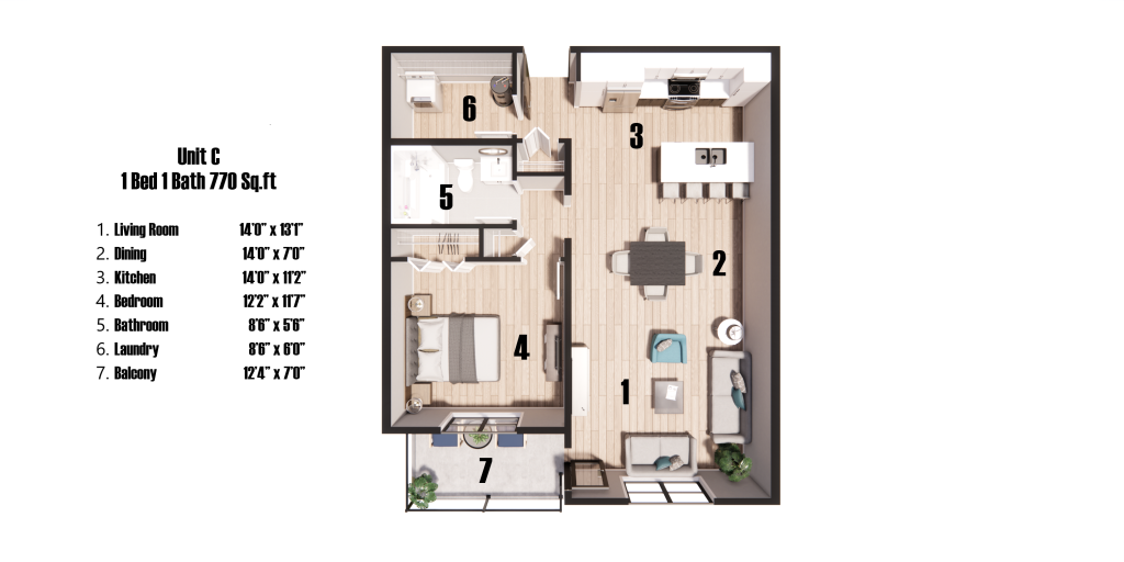 C Layout Quinn Court Apartment