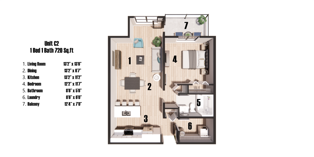 C2 Layout Quinn Court Apartment